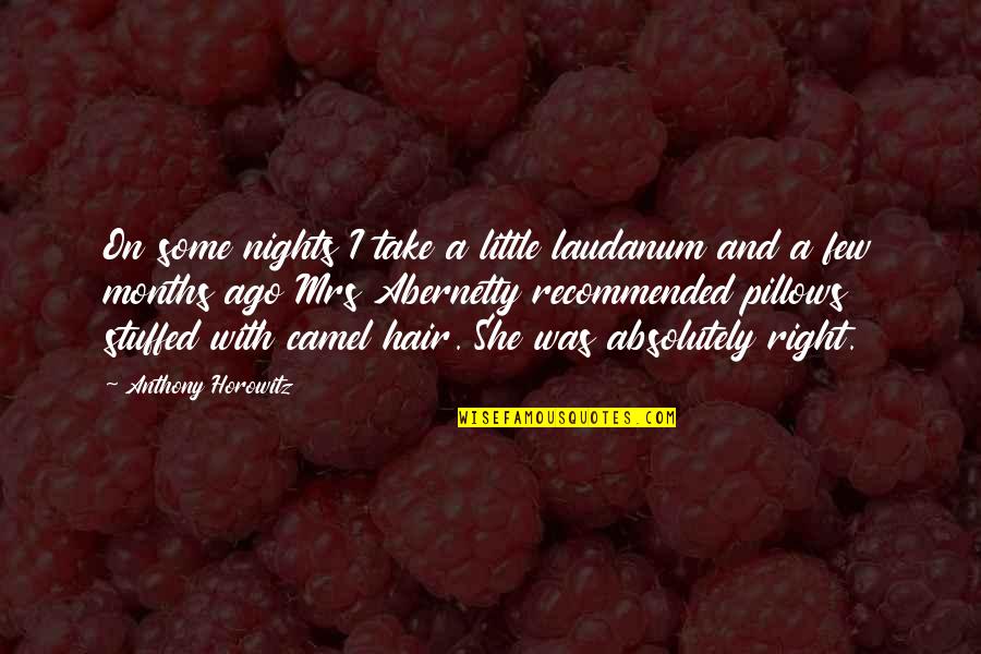Epicentrum Betekenis Quotes By Anthony Horowitz: On some nights I take a little laudanum