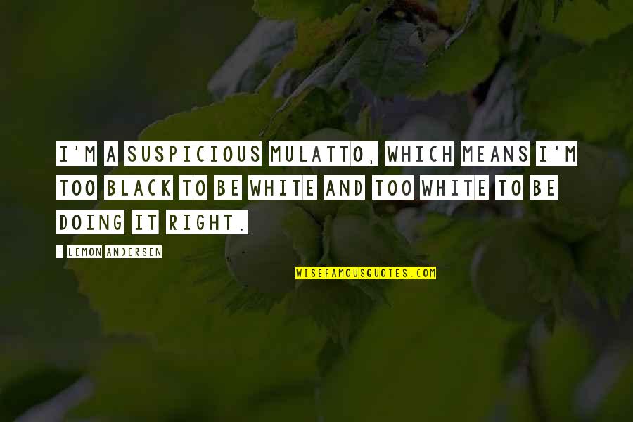 Epicfail Quotes By Lemon Andersen: I'm a suspicious mulatto, which means I'm too