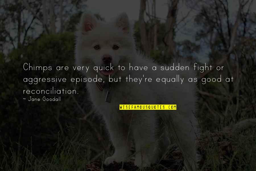 Episode 1 Quotes By Jane Goodall: Chimps are very quick to have a sudden