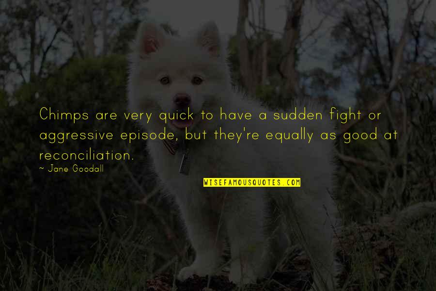 Episode 2 Quotes By Jane Goodall: Chimps are very quick to have a sudden