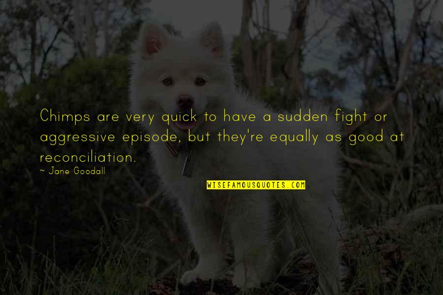 Episode 4 Quotes By Jane Goodall: Chimps are very quick to have a sudden