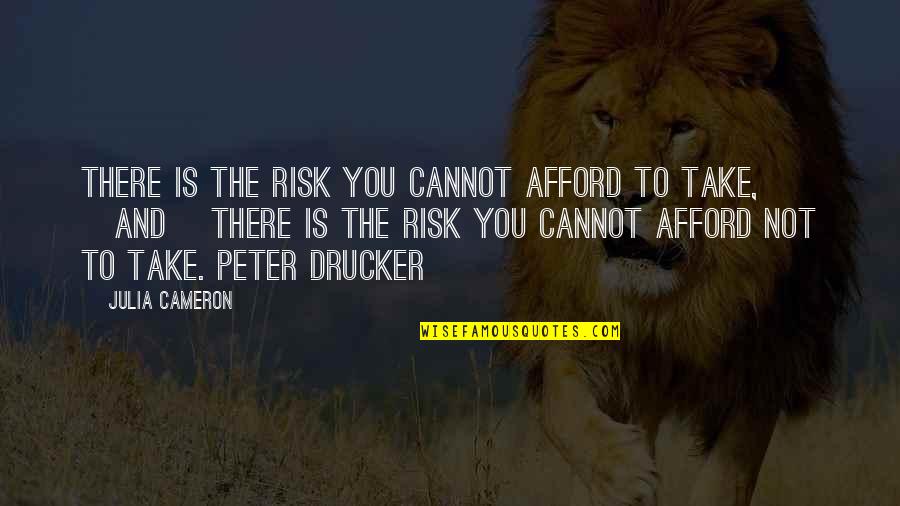 Epistemocracy Quotes By Julia Cameron: There is the risk you cannot afford to