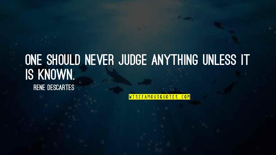 Epitacio Gabaldon Quotes By Rene Descartes: One should never judge anything unless it is