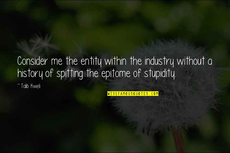 Epitome Quotes By Talib Kweli: Consider me the entity within the industry without