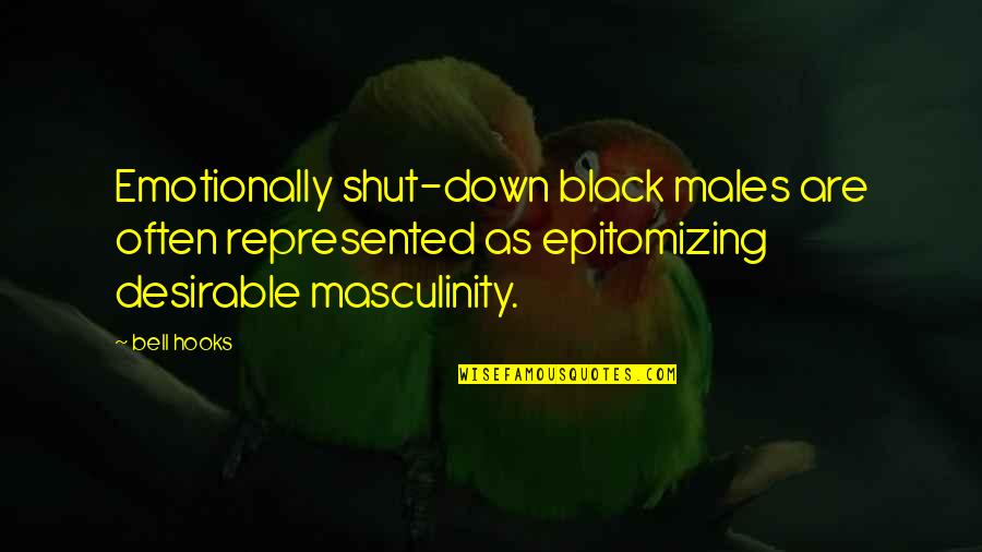 Epitomizing Quotes By Bell Hooks: Emotionally shut-down black males are often represented as
