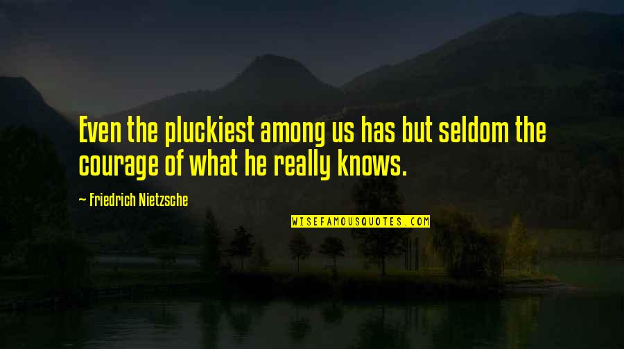 Epitomizing Synonyms Quotes By Friedrich Nietzsche: Even the pluckiest among us has but seldom