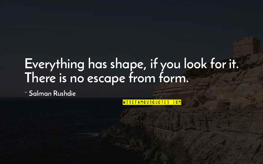 Equability Finance Quotes By Salman Rushdie: Everything has shape, if you look for it.