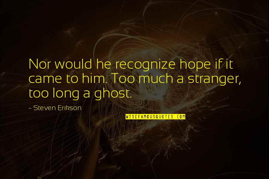 Equal Opportunity Employer Quotes By Steven Erikson: Nor would he recognize hope if it came