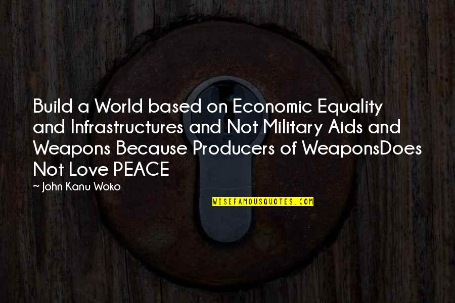 Equality And Peace Quotes By John Kanu Woko: Build a World based on Economic Equality and