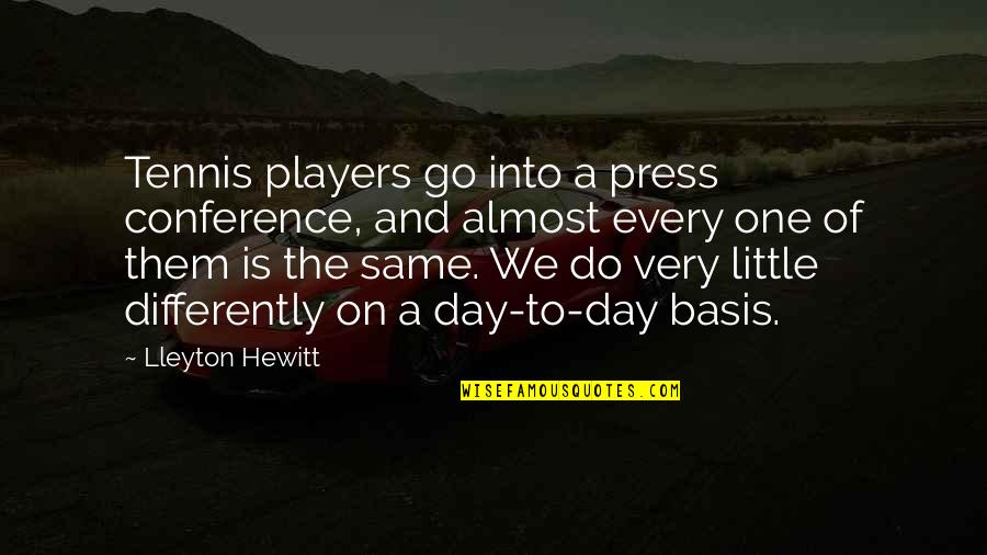 Equanimity Inspirational Quotes By Lleyton Hewitt: Tennis players go into a press conference, and