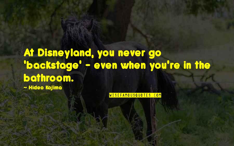 Equestrian Drill Team Quotes By Hideo Kojima: At Disneyland, you never go 'backstage' - even