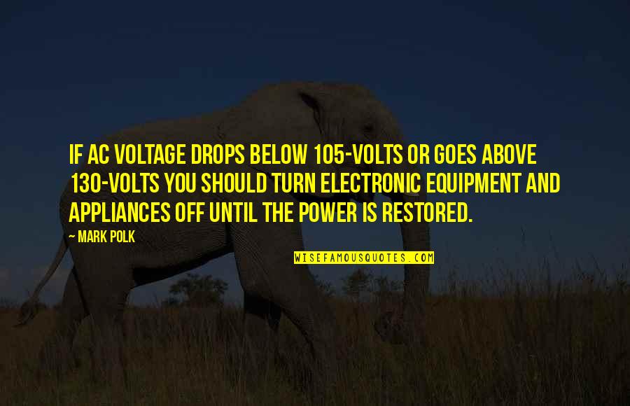 Equipment's Quotes By Mark Polk: If AC voltage drops below 105-volts or goes
