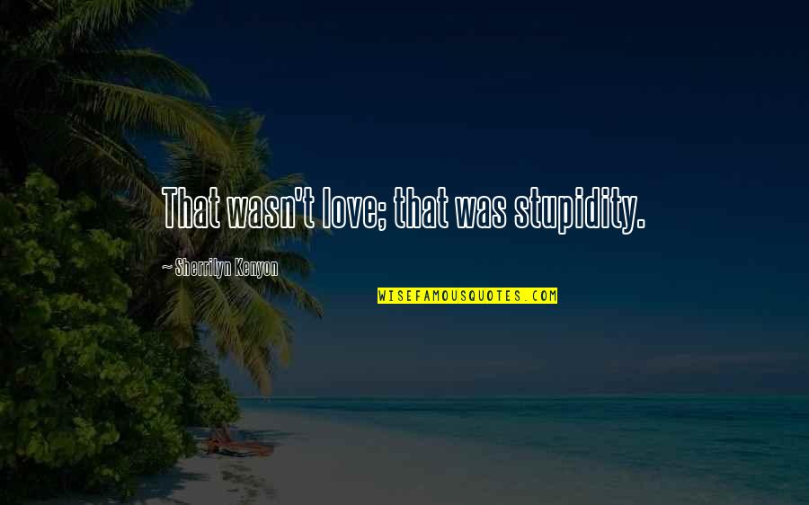 Equity In Law Quotes By Sherrilyn Kenyon: That wasn't love; that was stupidity.