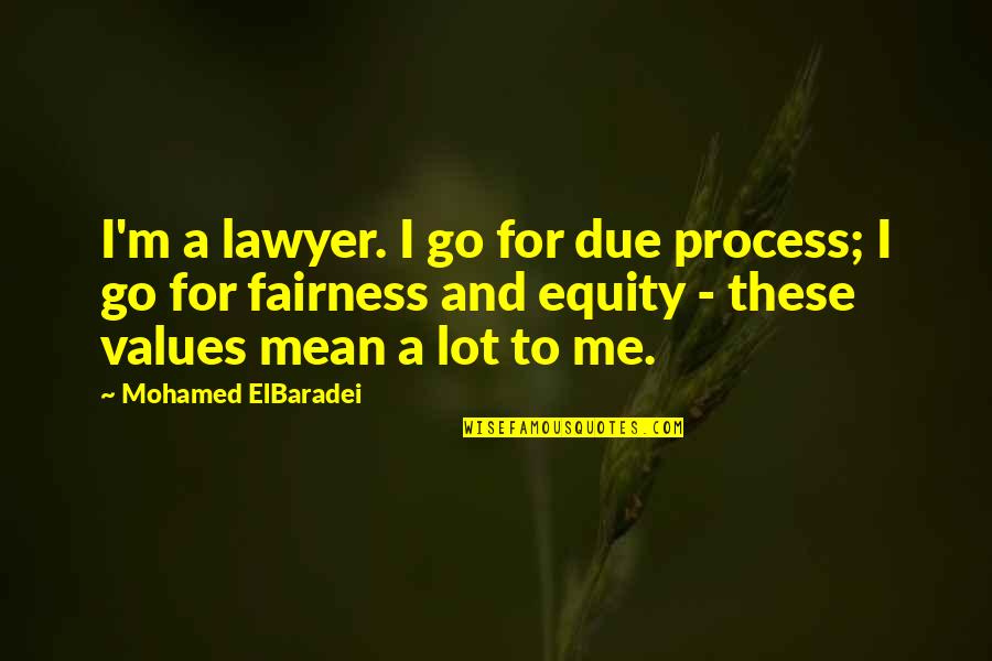 Equity Quotes By Mohamed ElBaradei: I'm a lawyer. I go for due process;