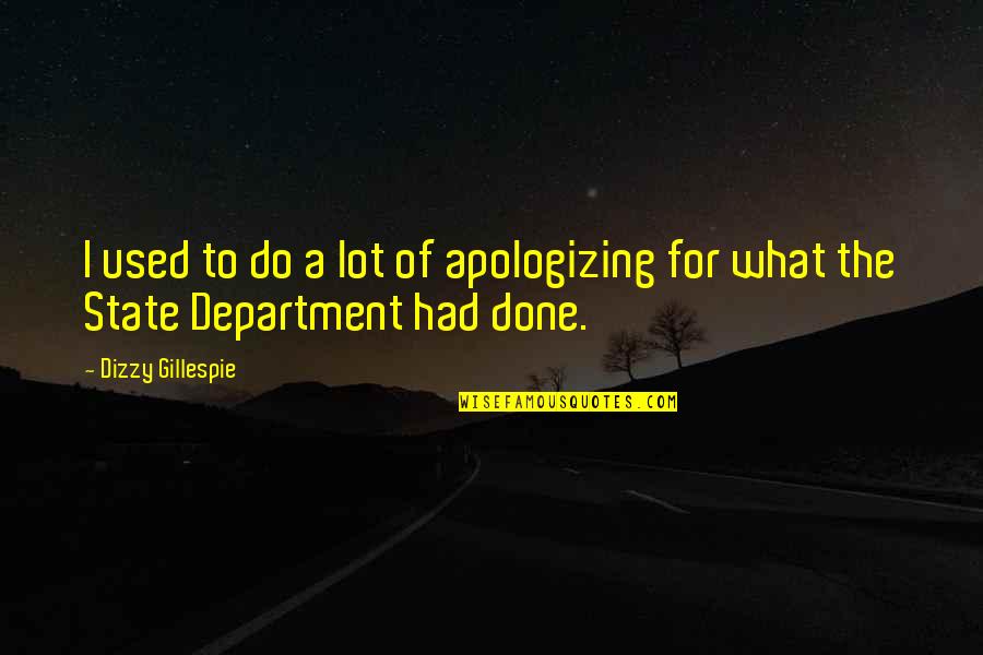 Equity Through Education Quotes By Dizzy Gillespie: I used to do a lot of apologizing