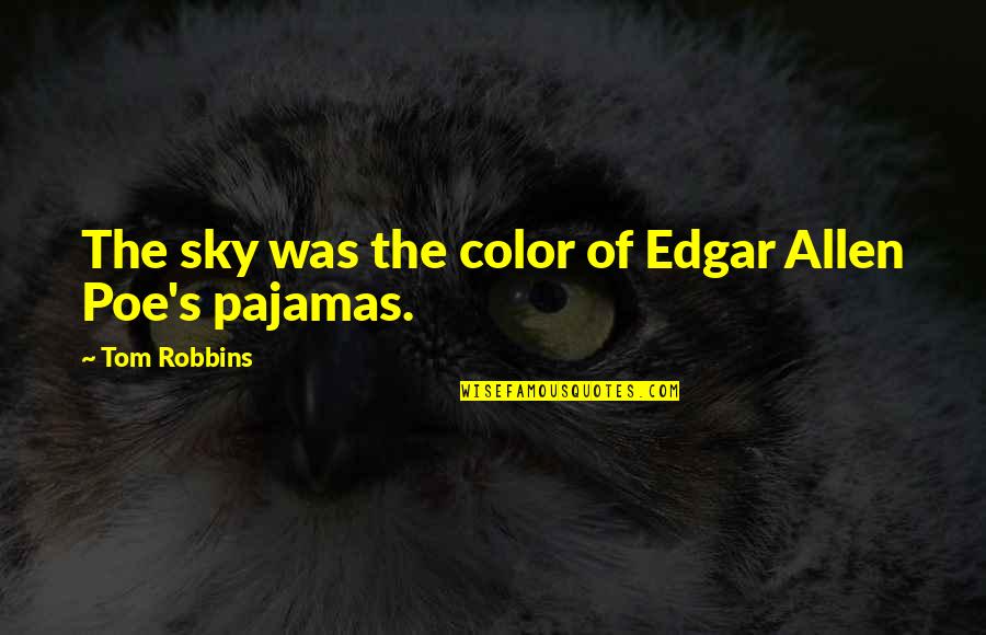 Equivalentes De Efectivo Quotes By Tom Robbins: The sky was the color of Edgar Allen