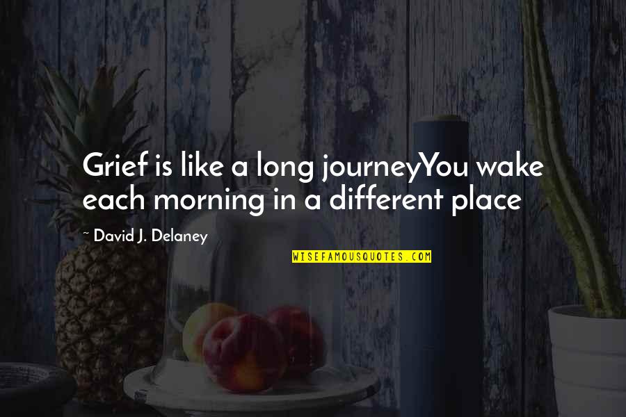 Equivocated Quotes By David J. Delaney: Grief is like a long journeyYou wake each