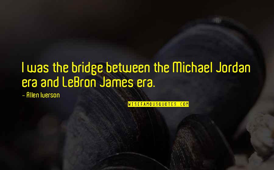 Era Was Quotes By Allen Iverson: I was the bridge between the Michael Jordan