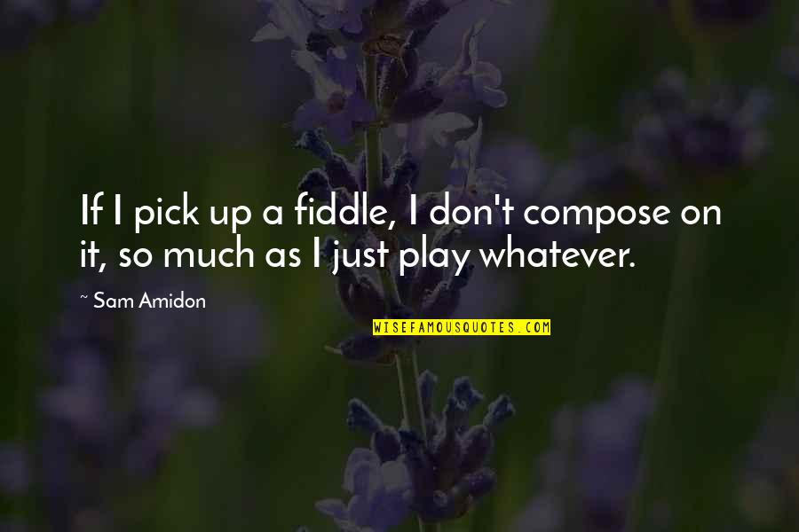 Erasing Messages Quotes By Sam Amidon: If I pick up a fiddle, I don't