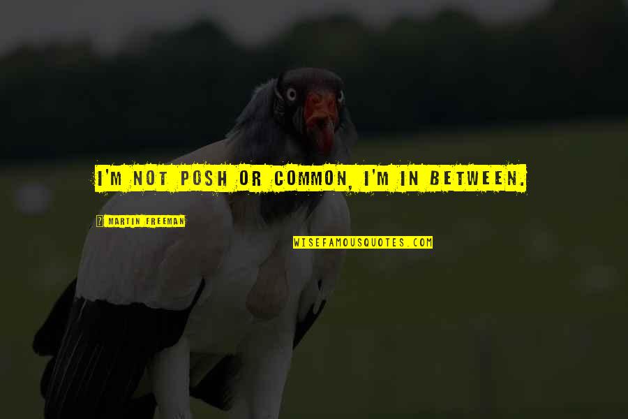 Ercell Stout Quotes By Martin Freeman: I'm not posh or common, I'm in between. Ercell Stout Quotes By Martin Freeman: I'm not posh or common, I'm in between.