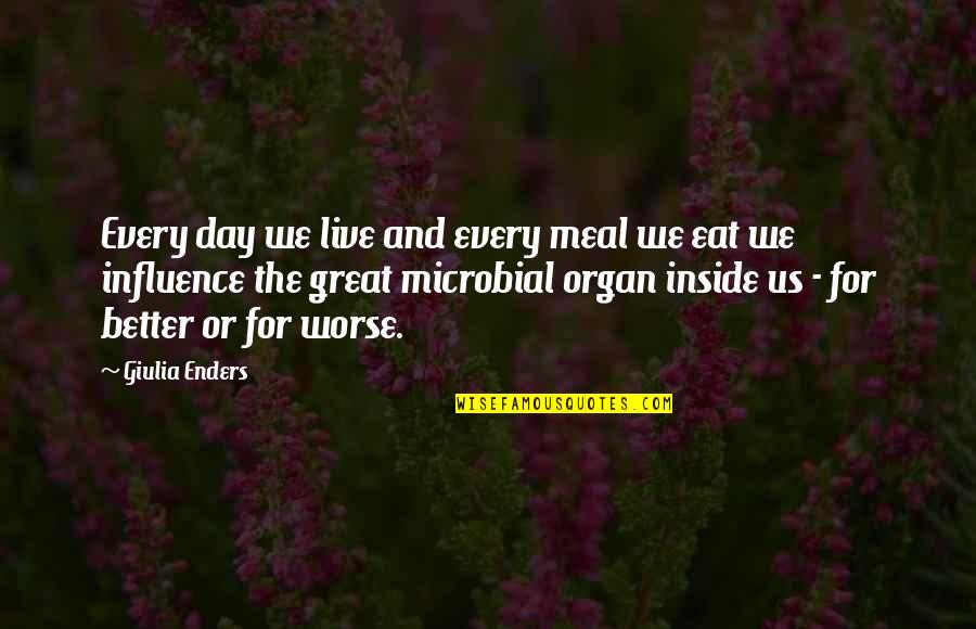Erd Sz Ll S Quotes By Giulia Enders: Every day we live and every meal we Erd Sz Ll S Quotes By Giulia Enders: Every day we live and every meal we