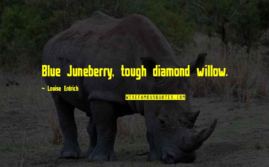 Erdrich Quotes By Louise Erdrich: Blue Juneberry, tough diamond willow.