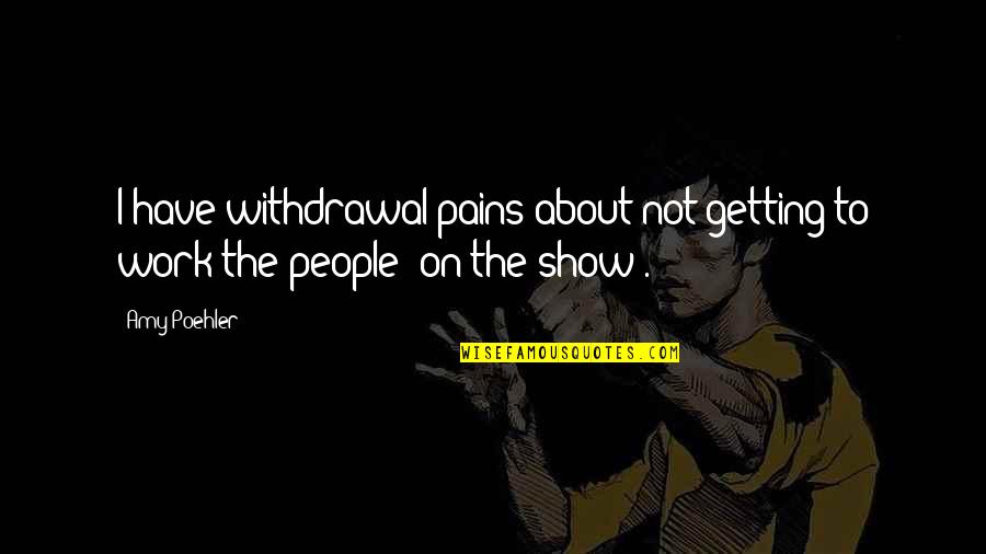 Erdwins Bracelet Quotes By Amy Poehler: I have withdrawal pains about not getting to