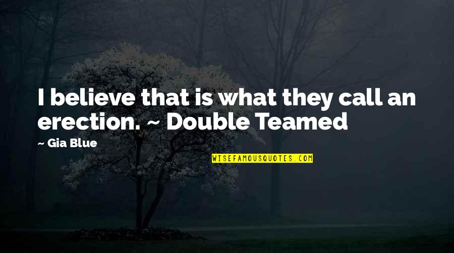Erection Quotes By Gia Blue: I believe that is what they call an