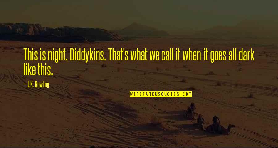 Erella Beaubella Quotes By J.K. Rowling: This is night, Diddykins. That's what we call