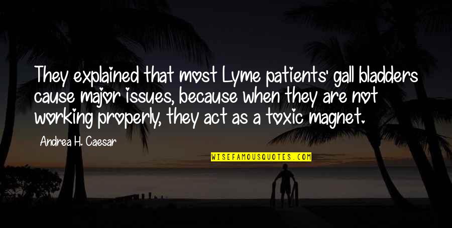 Eremon Farm Quotes By Andrea H. Caesar: They explained that most Lyme patients' gall bladders