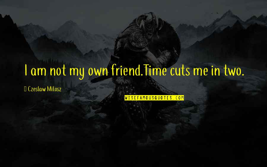 Erfahrung Floryday Quotes By Czeslaw Milosz: I am not my own friend.Time cuts me