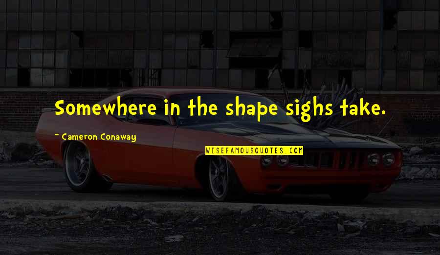 Ergebenheit Quotes By Cameron Conaway: Somewhere in the shape sighs take.
