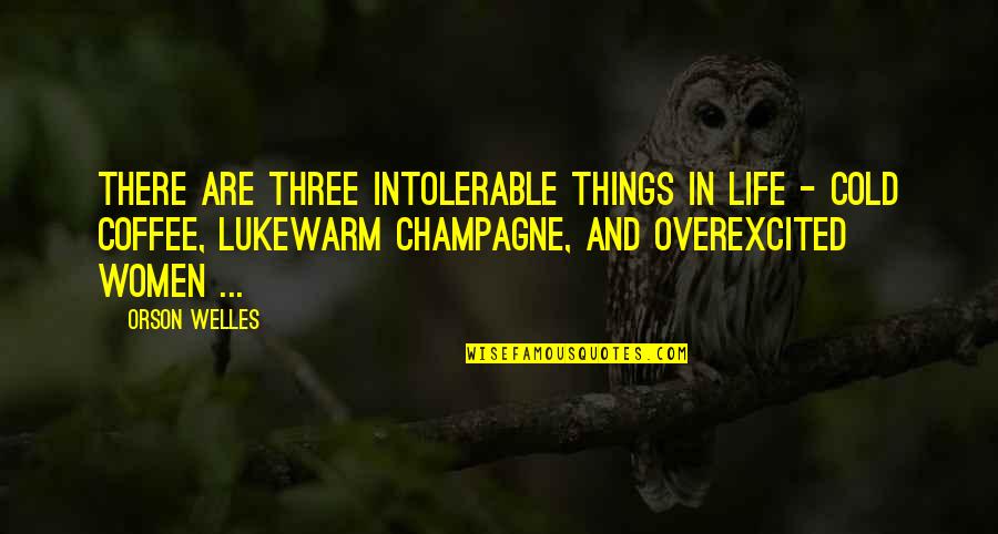 Ergosterol Quotes By Orson Welles: There are three intolerable things in life -