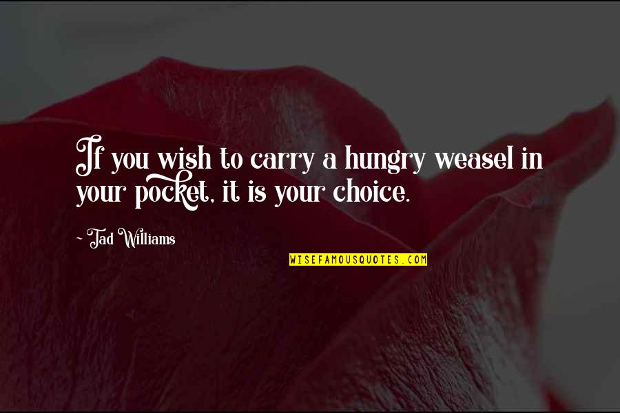 Erguida Sinonimos Quotes By Tad Williams: If you wish to carry a hungry weasel
