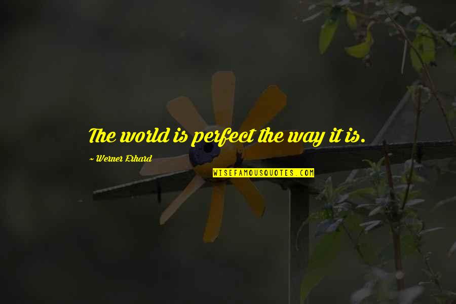 Erhard Quotes By Werner Erhard: The world is perfect the way it is.
