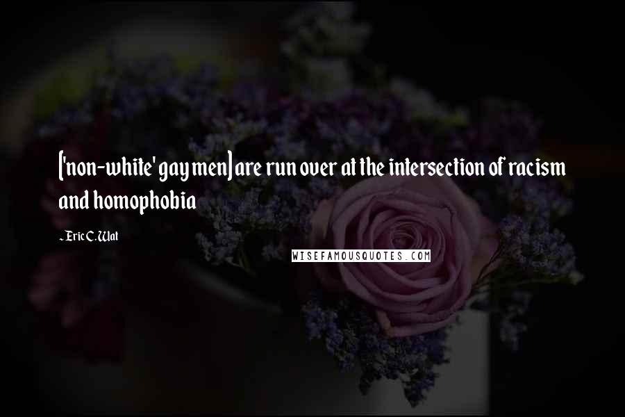 Eric C. Wat quotes: ['non-white' gay men] are run over at the intersection of racism and homophobia
