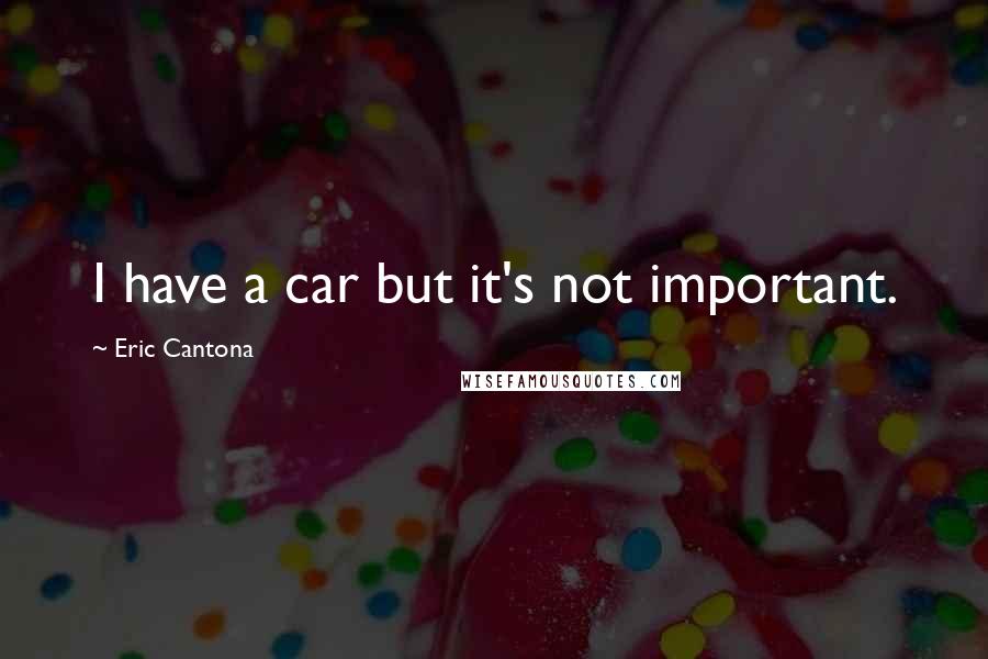 Eric Cantona quotes: I have a car but it's not important.