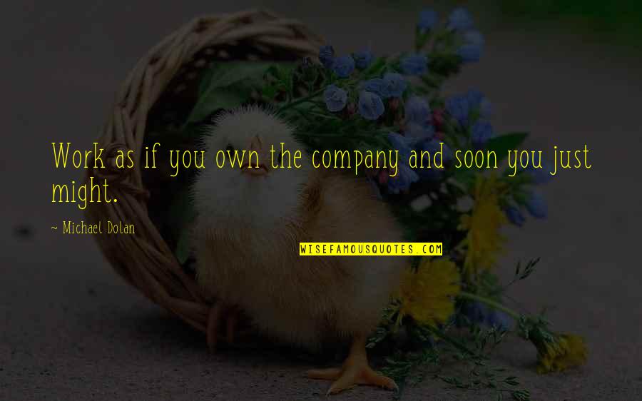 Eric Fanning Quotes By Michael Dolan: Work as if you own the company and Eric Fanning Quotes By Michael Dolan: Work as if you own the company and