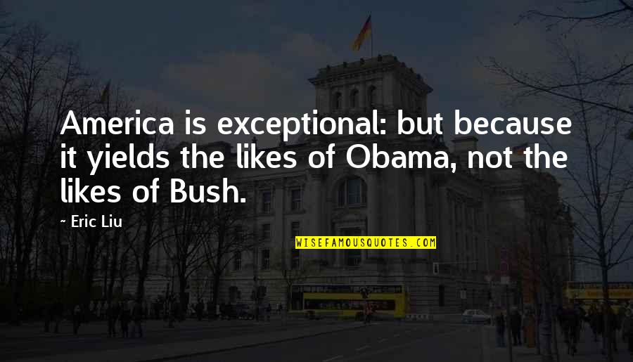 Eric Liu Quotes By Eric Liu: America is exceptional: but because it yields the