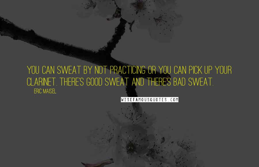 Eric Maisel quotes: You can sweat by not practicing or you can pick up your clarinet. There's good sweat and there's bad sweat.