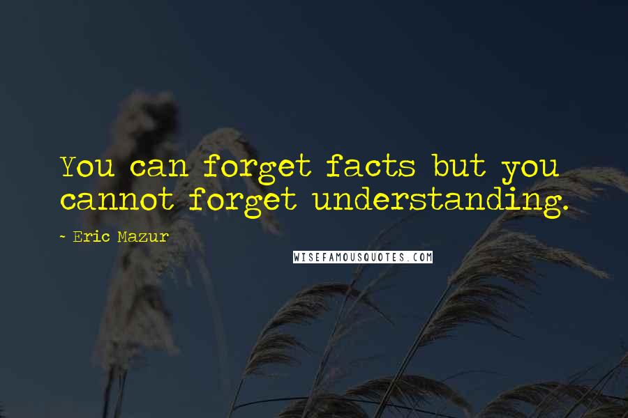 Eric Mazur quotes: You can forget facts but you cannot forget understanding.