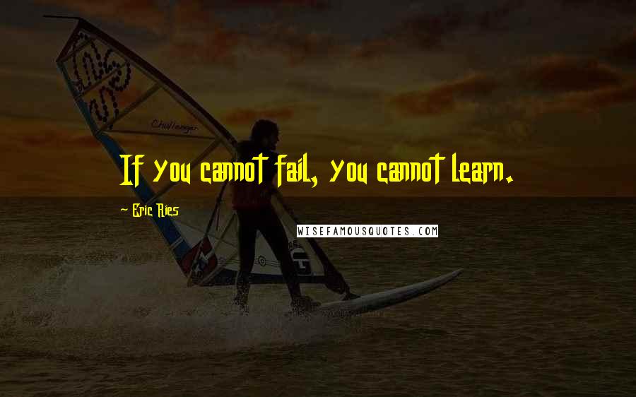 Eric Ries quotes: If you cannot fail, you cannot learn.