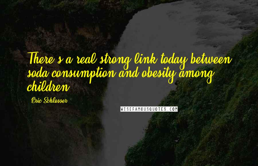 Eric Schlosser quotes: There's a real strong link today between soda consumption and obesity among children.
