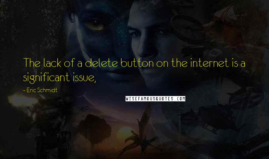 Eric Schmidt quotes: The lack of a delete button on the internet is a significant issue,