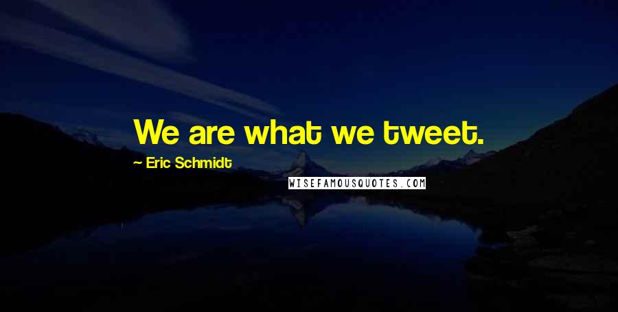 Eric Schmidt quotes: We are what we tweet.