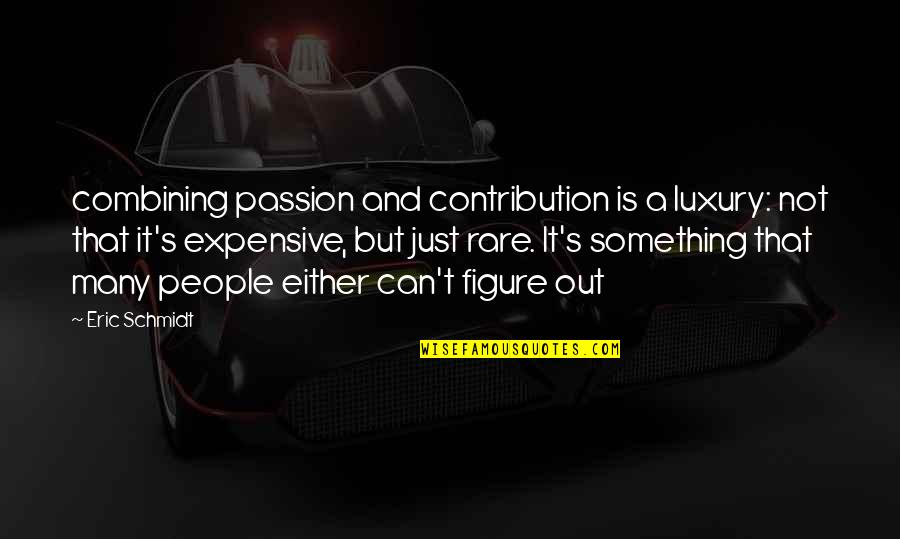 Eric Schmidt Quotes By Eric Schmidt: combining passion and contribution is a luxury: not