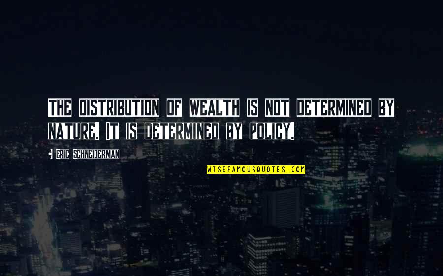 Eric Schneiderman Quotes By Eric Schneiderman: The distribution of wealth is not determined by