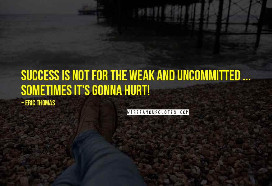 Eric Thomas quotes: Success is not for the weak and uncommitted ... Sometimes it's gonna hurt!