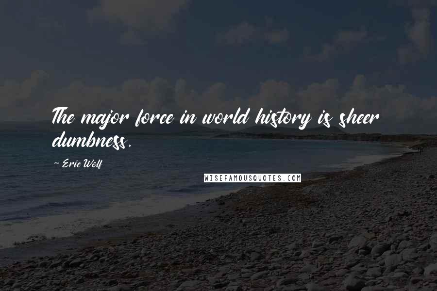Eric Wolf quotes: The major force in world history is sheer dumbness. Eric Wolf quotes: The major force in world history is sheer dumbness.