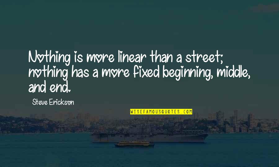 Erickson Quotes By Steve Erickson: Nothing is more linear than a street; nothing